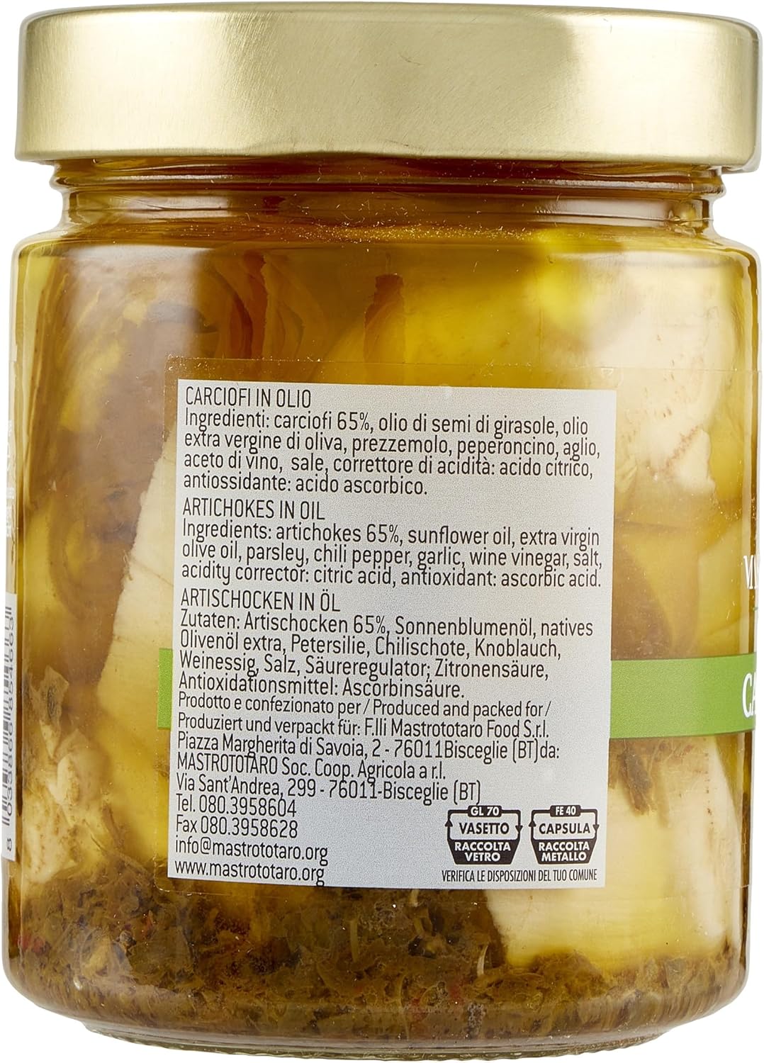 Carciofi alla pugliese 280g sott'olio "Lavorati dal fresco"