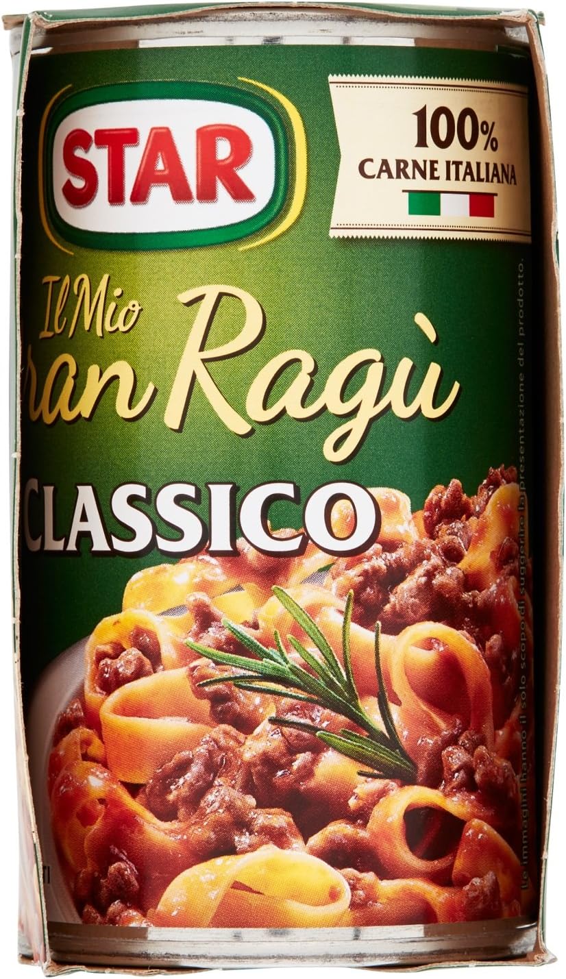STAR Il Mio GranRagù Classico, 2 x 180gr, ragù preparato secondo la tradizione, 100% carne Italiana controllata e selezionata. Senza conservanti e senza glutine