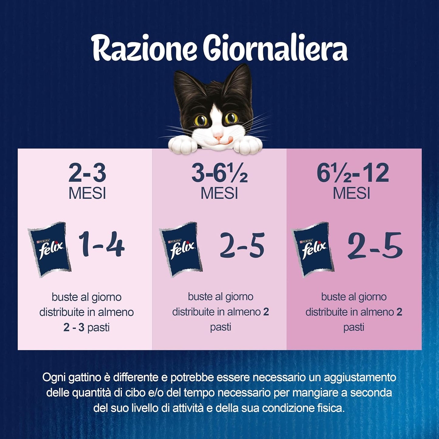 Purina Felix Le Ghiottonerie Cibo Umido per Gatti Junior con Manzo e Pollo, 24 buste da 85g