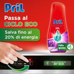 Pril Gel All In One Limone & Lime, Detersivo Lavastoviglie Liquido Multi-Azione Sporco Difficile, Confezione da 35 Lavaggi