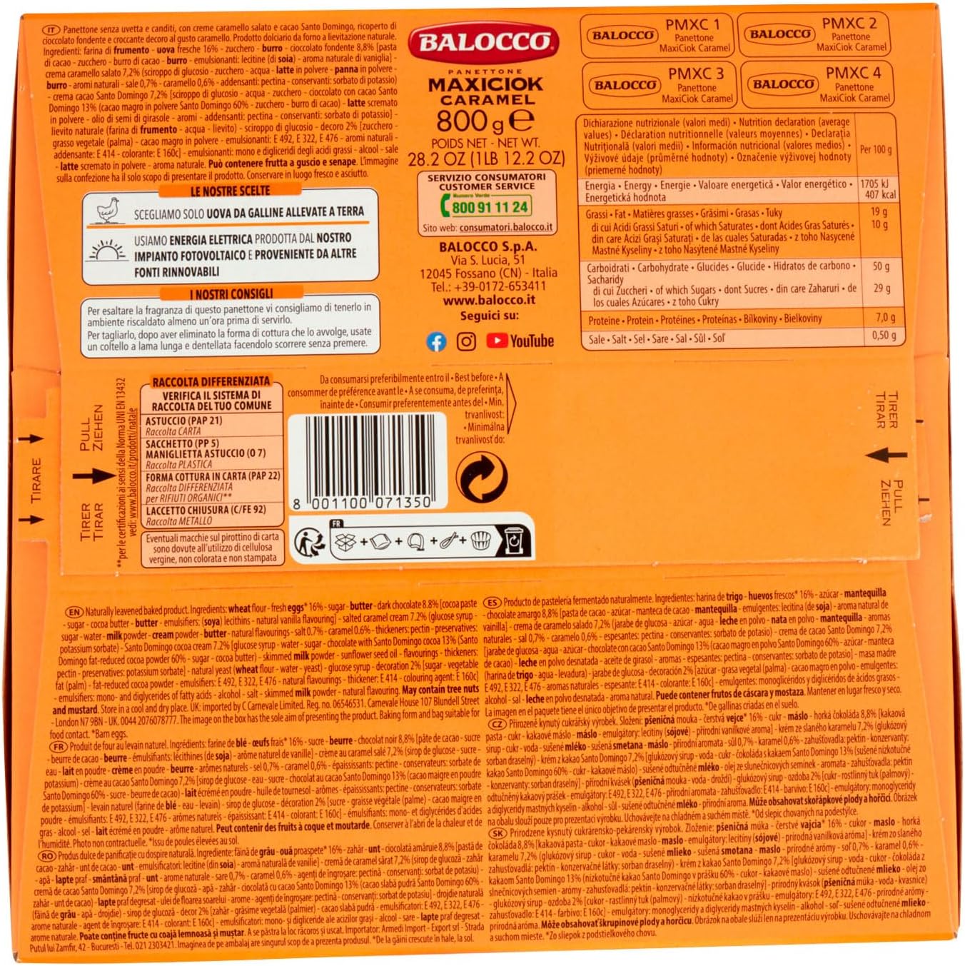 Balocco Panettone Maxiciock Caramello, 800g