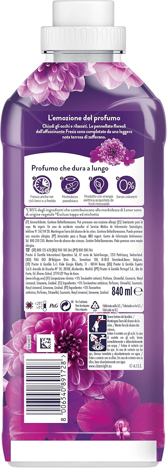 Procter & Gamble Lenor Ammorbidente 40 Lavaggi Ametista Rosa E Note Di Muschio, Offre Una Freschezza Duratura Per Un Letto Fresco Fino A 1 Settimana