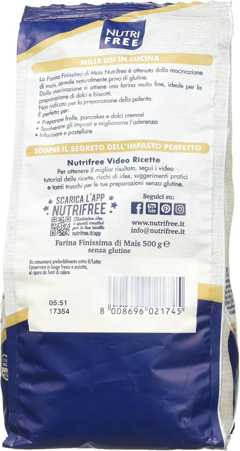 Nutrifree Farina Mais Finissima, Senza glutine - 500 g