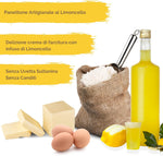 Pasticceria Venezia Panettone Artigianale al Limoncello da 750gr, Impasto con Lievito Madre e Deliziosa Crema di Limoncello, Senza Canditi e Uvetta (Astuccio)