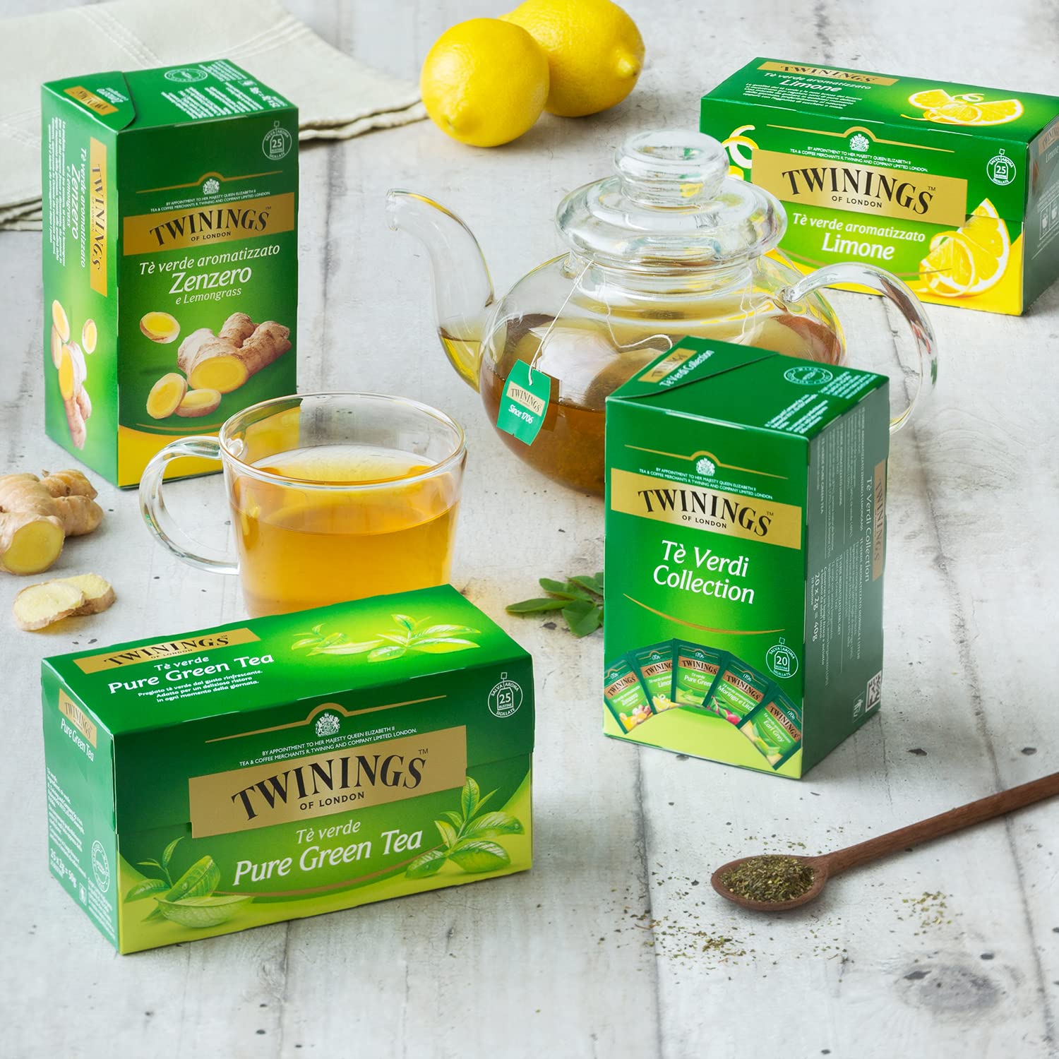 Twinings, Pure Green Tea, Pregiato Tè Verde Orientale, Delicato e Rinfrescante, con Caffeina, Infusi e Tisane, Confezione da 75 Filtri