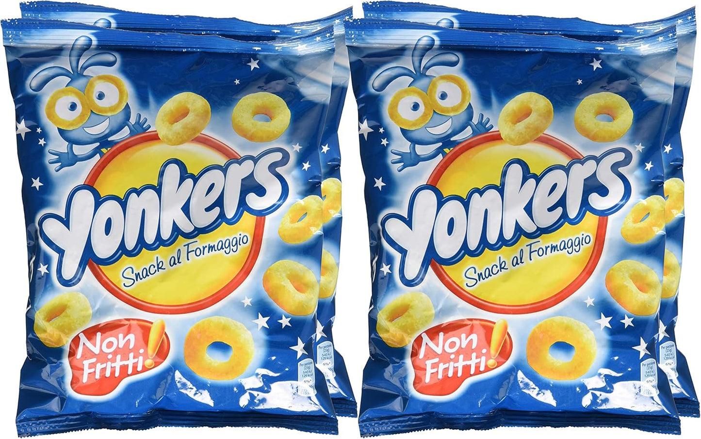 Yonkers - Snack al Formaggio, Non Fritti - 4 confezioni da 100 g [400 g]