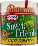 Cameo Snack Friends Sticks & Bretzel 300 g, Salatini Aperitivo, Mix di Sticks e Bretzel Alsaziani con Granelli di Sale in Superficie da Gustare in una Pratica Confezione da 300 g Complessivi