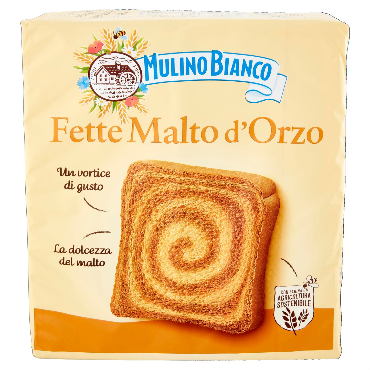 Mulino Bianco Fette Biscottate al Malto D'Orzo, Senza Olio di Palma - 315 g (Confezione da 2)
