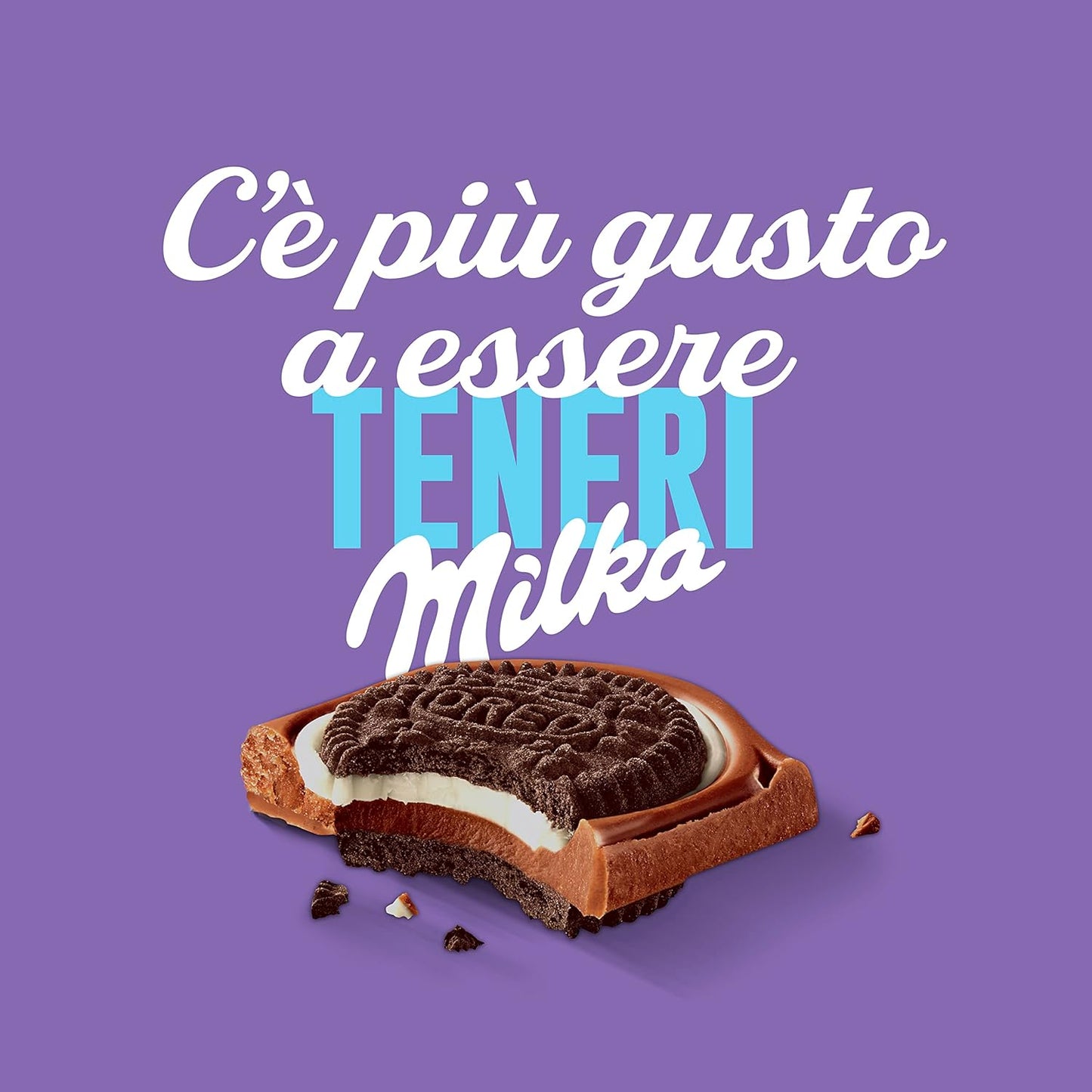 Milka, Oreo Sandwich, Tavoletta di Cioccolato al Latte Ripieno di Biscotti Oreo, 100% Latte Alpino, Cacao Sostenibile, 92g