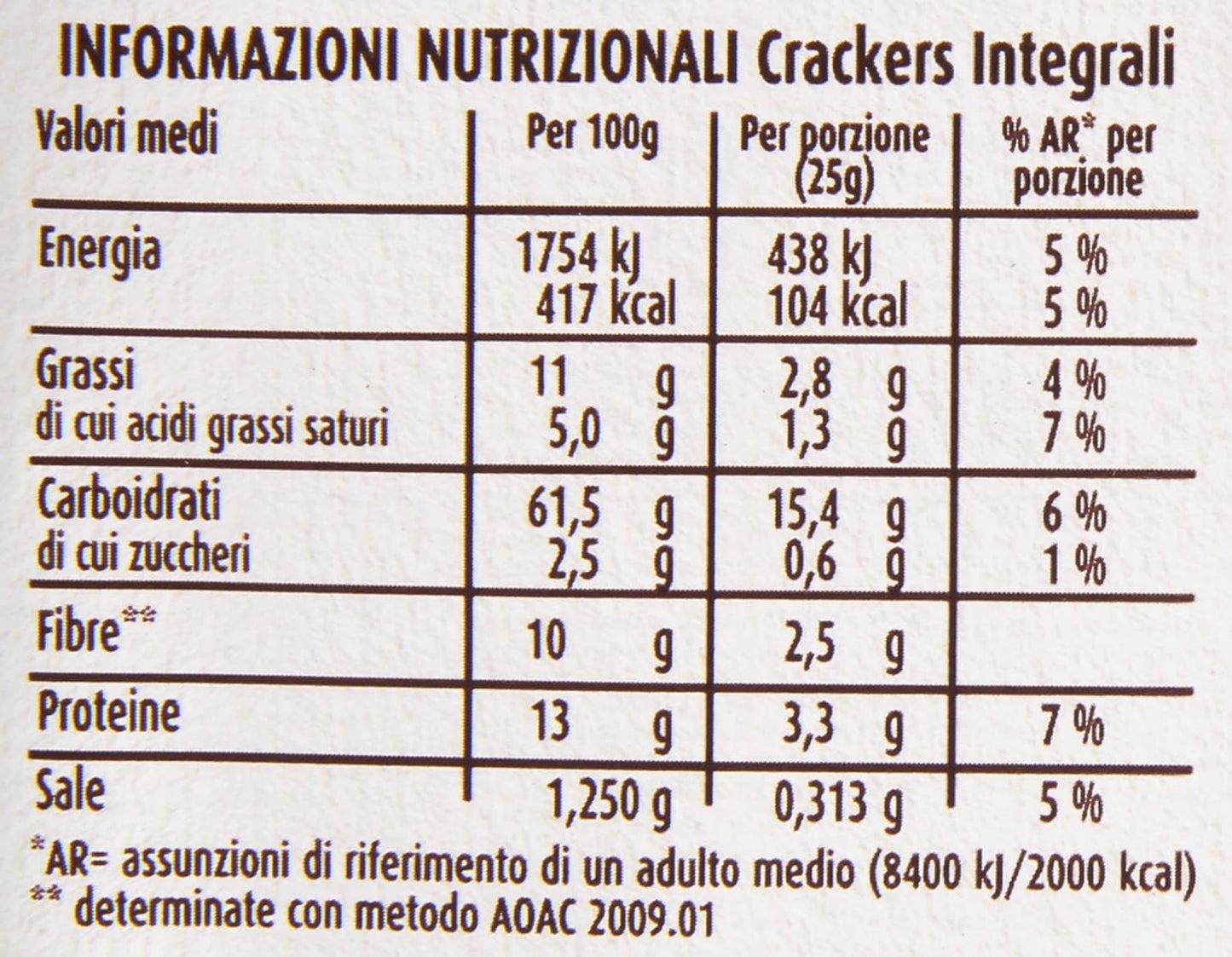 Mulino Bianco Cracker Integali, 500g