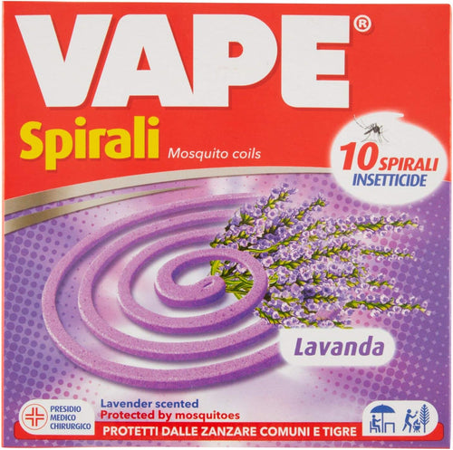 Vape, Spirali insetticide, Confezione da 10 SPIRALI, Profumazioni assortite