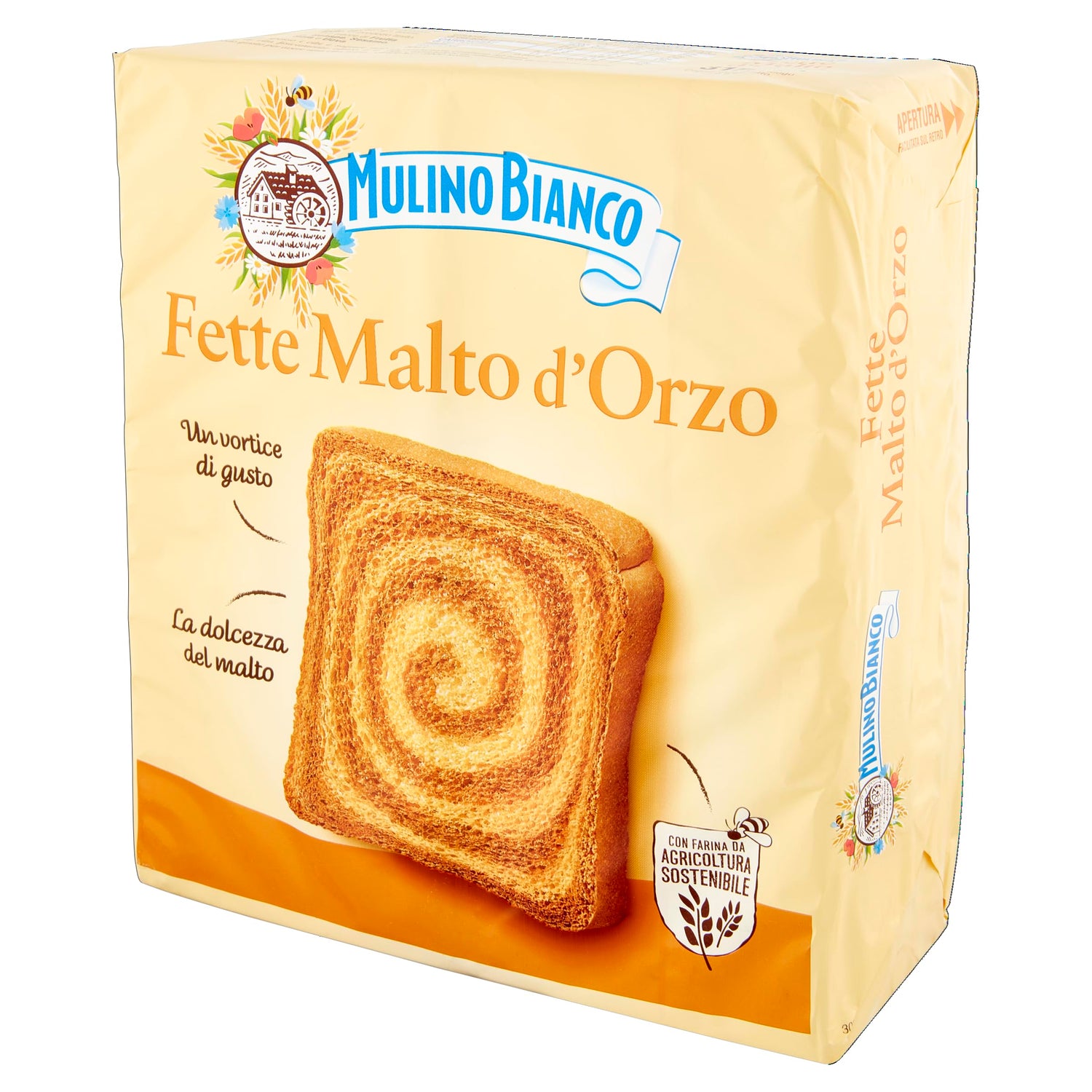 Mulino Bianco Fette Biscottate al Malto D'Orzo, Senza Olio di Palma - 315 g (Confezione da 6)