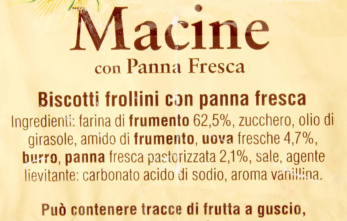 Mulino Bianco Biscotti Frollini Macine con Panna Fresca, Colazione Ricca di Gusto, 800g (Confezione da 6)