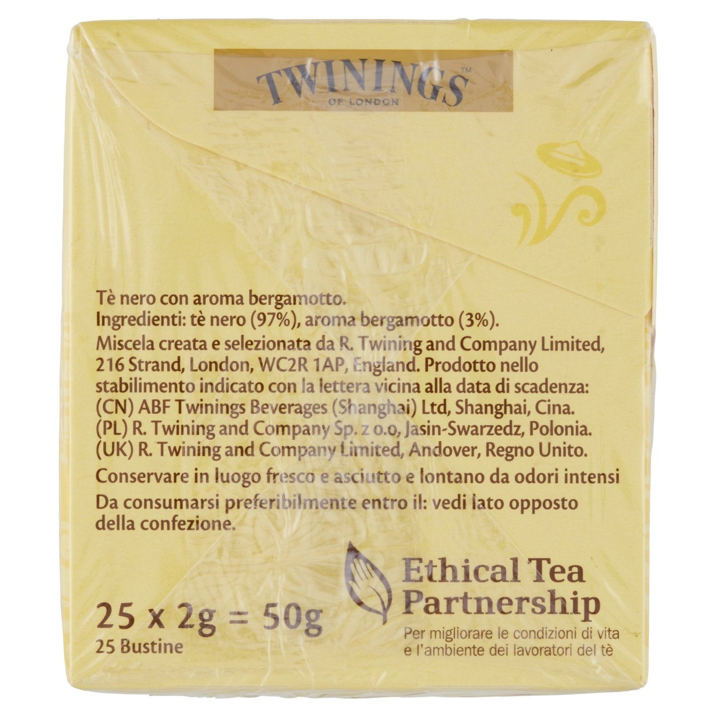 Twinings Tè Earl Grey classico, 25 x 2 g