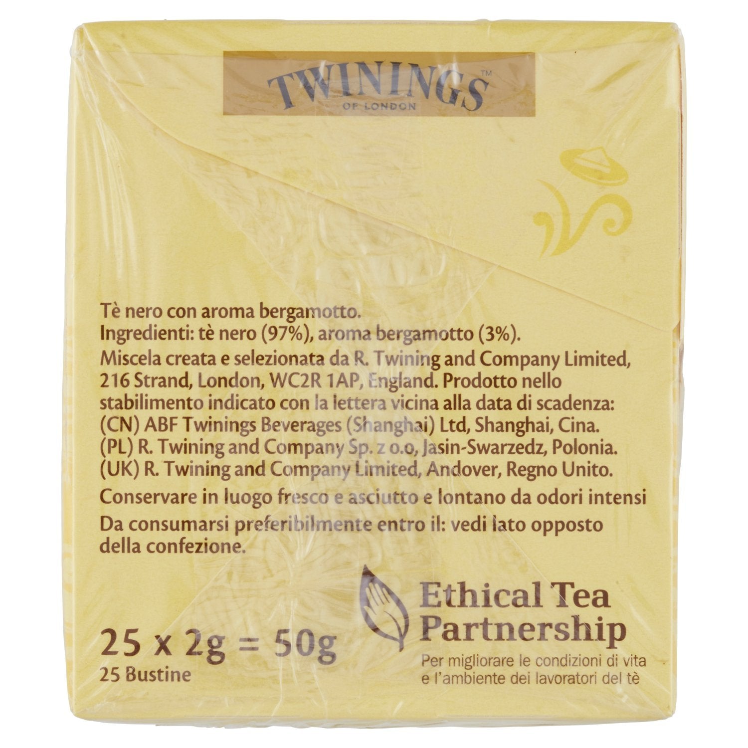 Twinings Tè Earl Grey classico, 25 x 2 g