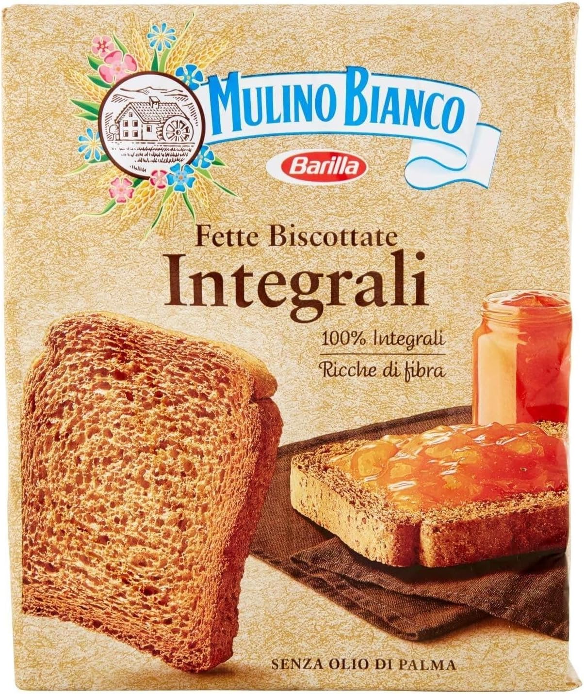 Mulino Bianco Fette Biscottate Integrali (315g) - 4 Pacchi da 315 g - [1,26 Kg]