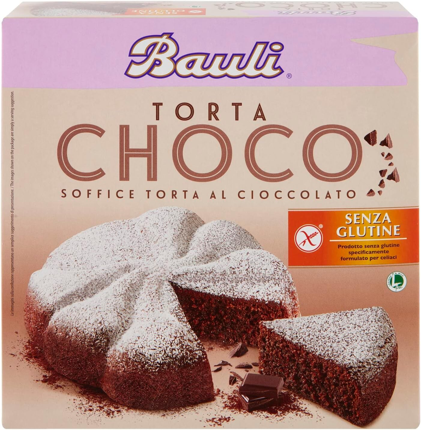 TORTA BAULI CHOCO 420 GR SOFFICE CIOCCOLATO CACAO SENZA GLUTINE E SENZA LATTOSIO