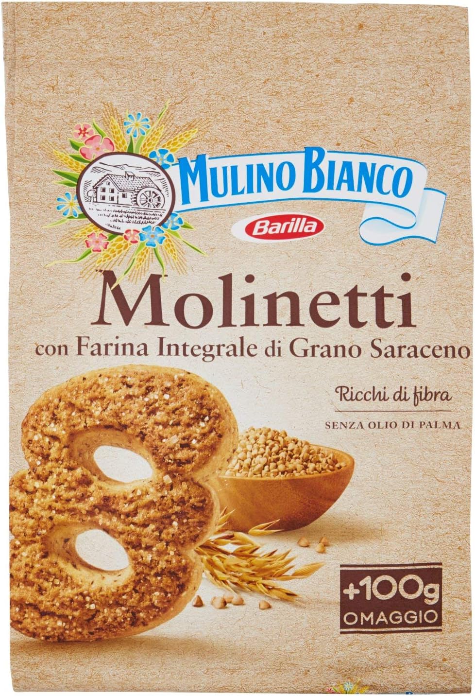 Mulino Bianco Biscotti Frollini Molinetti, Colazione Ricca di Gusto - 800 gr