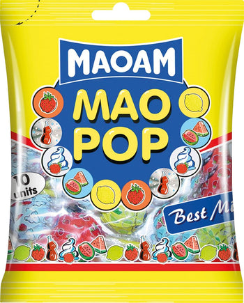 Haribo Maopop Best Mix, Lecca Lecca Lollipop, Gusto Frutta E Cola, Ideali Per Feste E Dolci Momenti Di Relax - 130gr