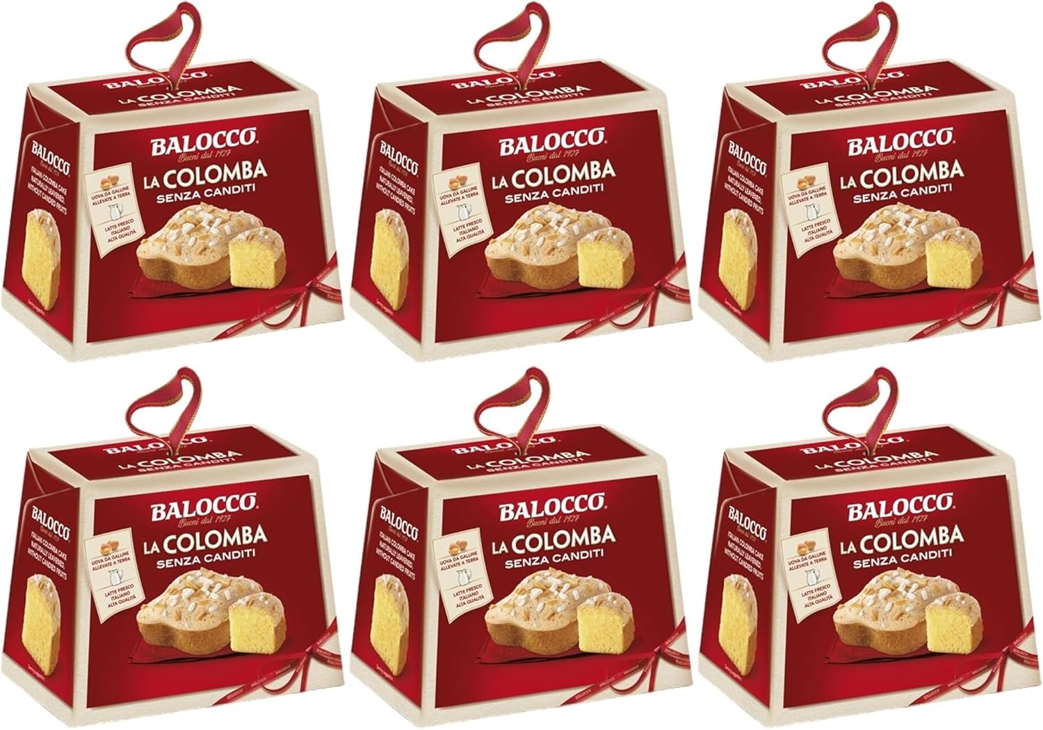 Balocco La Colomba Senza Canditi, Dolce Pasquale Tradizionale, 100g (6 Pezzi)