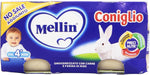 Mellin - Alimento per l'infanzia, omogenizzato con carne di coniglio e farina di riso - 160 g 2 vasetti