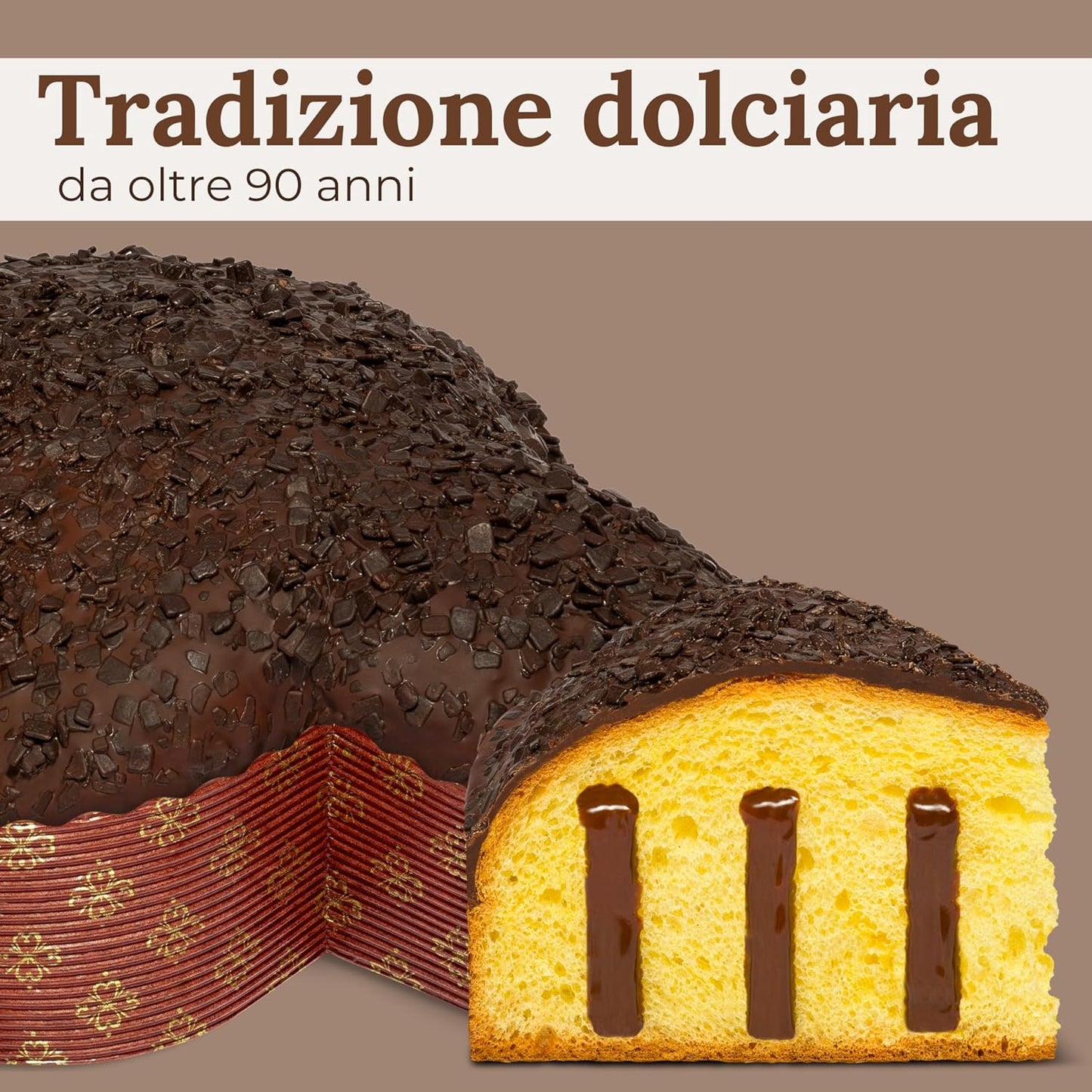 Colomba Artigianale alla Gianduia, 750 gr - Pasticceria Fraccaro 1932, Dolce Pasquale con Crema Gianduia e Glassa al Cioccolato, Senza Canditi, Lievitata Naturalmente, Linea Incarto Regalo