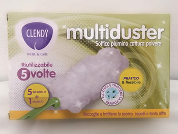 Clendy Multiduster Soffice Piumino Cattura Polvere Riutilizzabile 5 Volte% Ricariche + 1 Manico