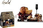 REREGALO GOLD Collezione i Sovrani. Cesto natalizio con Panettone Cioccolatini e Spumante. Raffinato regalo di Natale Re Regalo