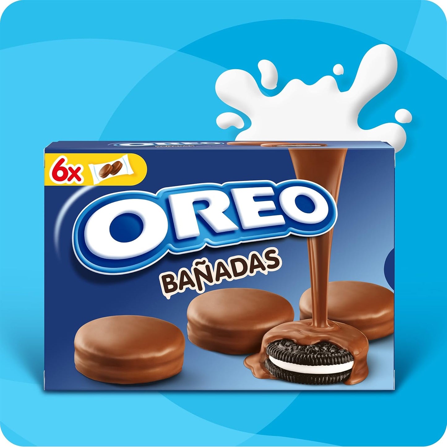 OREO MILK CHOC biscotto cacao con ripieno alla vaniglia ricoperto di cioccolato a latte 246 gr. - [Pack 5]