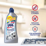 Smac - Brilla Acciaio, Detergente Crema, Azione Anticalcare e Lucidante, Sgrassatore con Barriera Protettiva, 520 ml