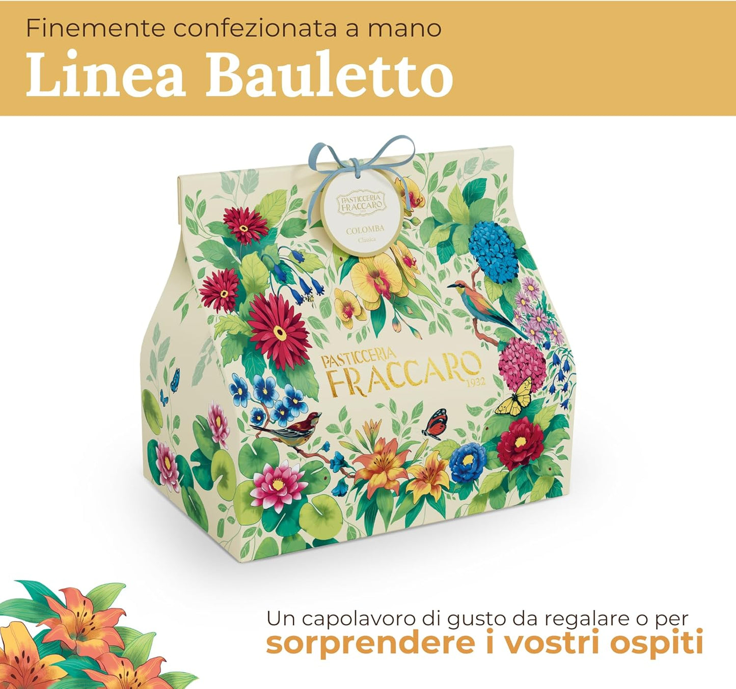 Colomba Pasquale Artigianale Classica - 750 gr Pasticceria Fraccaro 1932, Dolce Pasquale Artigianale, Impasto Morbido e Fragrante, Scorze d’Arancia Candite, Glassatura di Mandorle Croccanti e Zucchero