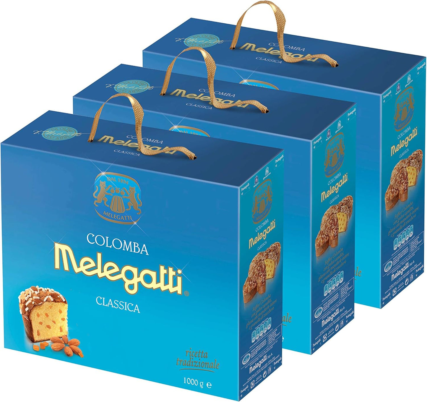 Colomba Pasquale Classica Melegatti, Con Canditi, Copertura Di Glassa E Mandorle Intere, 1kg