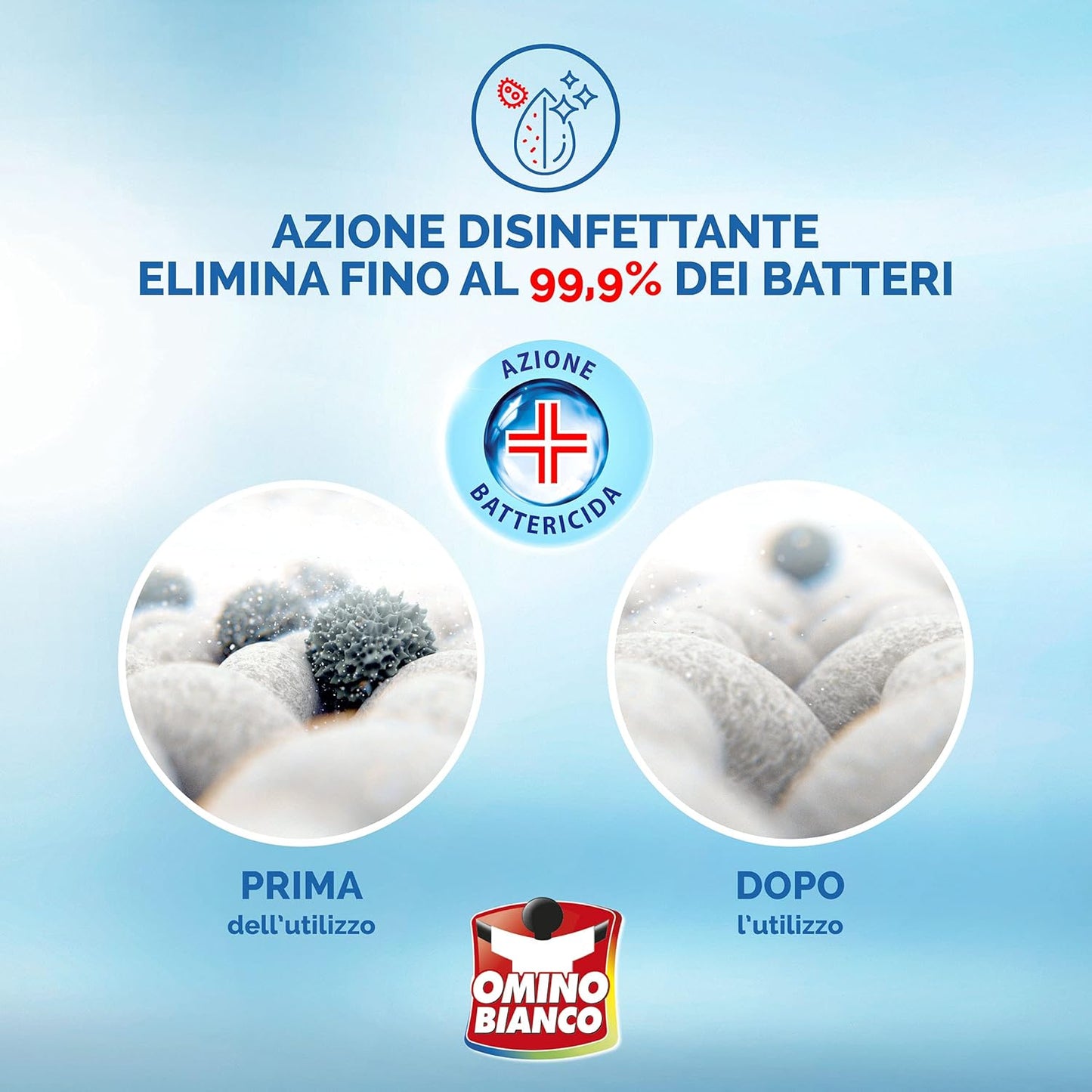 Omino Bianco - Additivo Lavatrice Disinfettante in Polvere per Bucato, Smacchia e Elimina i Cattivi Odori, con Tecnologia Deo+, 450 g