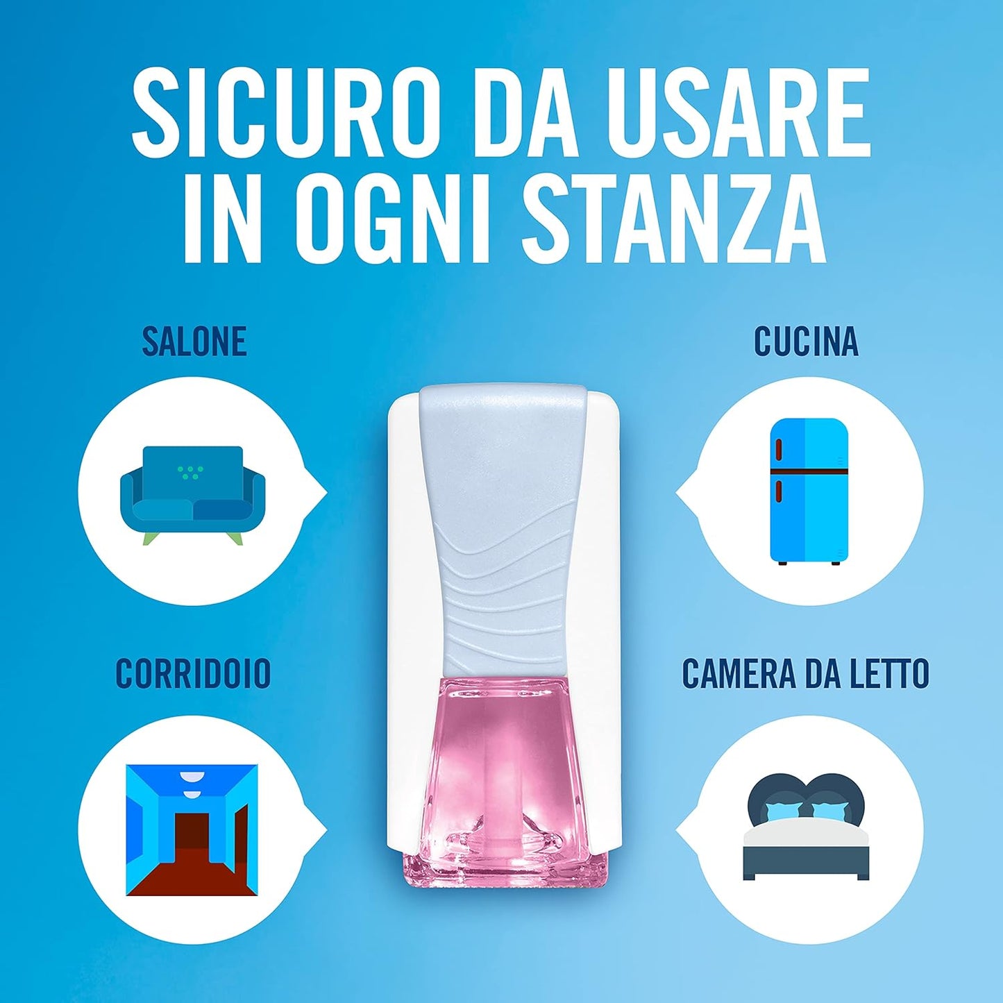 Ambi Pur Profumatore per Ambienti Profumo fiori eleganti, 1 Ricarica per Diffusore Elettrico, Elimina Odori, Usare in Ogni Stanza, Durata fino a 80 Giorni di Profumo