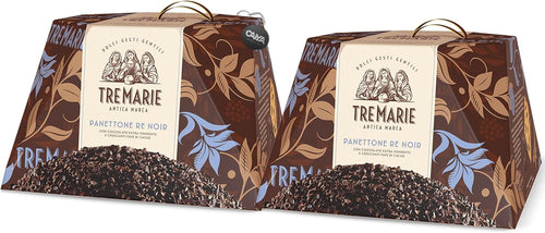 2X Tre Marie Re Noir Panettone con Cioccolato Extra Fondente e Granella di Fave di Cacao 900g (2024)