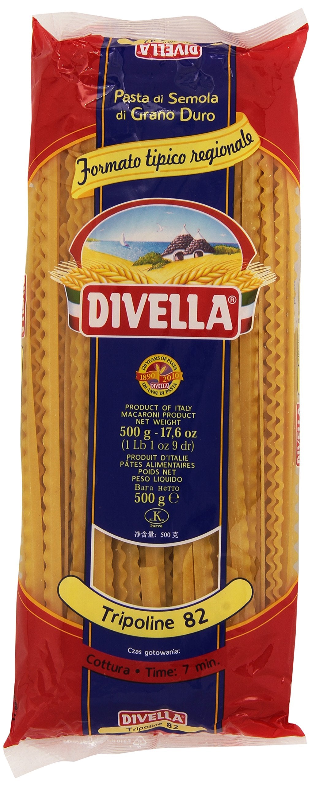 Divella - Tripoline 82, Pasta di Semola di Grano Duro, 500 g
