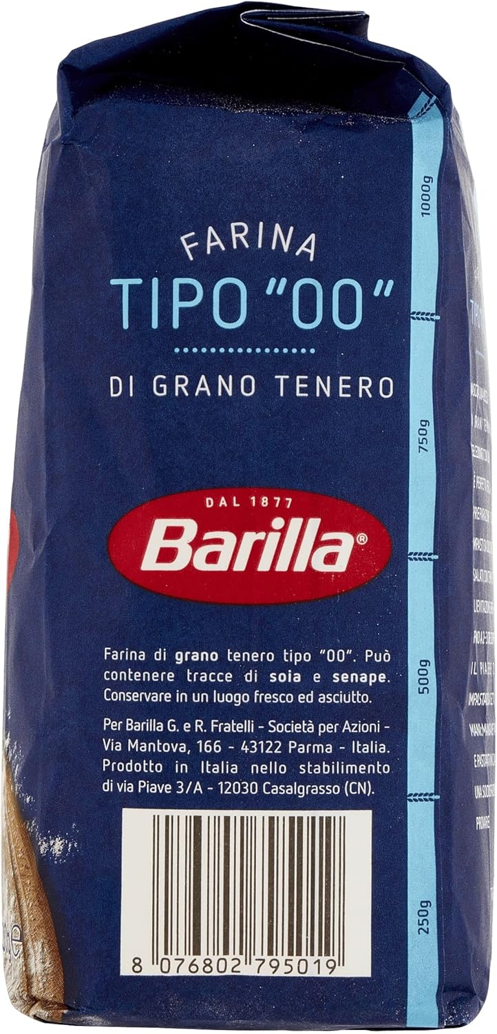 Barilla Farina di Grano Tenero Generica, Farina di Tipo 00 con Grano 100% Italiano, Ideale Per Preparazioni Dolci e Salate, 1 kg