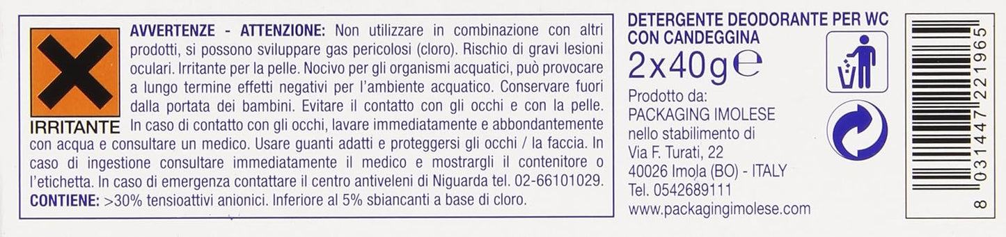 Casachiara - Tavolette Wc, Candeggina Con Bicarbonato - 80 G (Confezione Da 2)