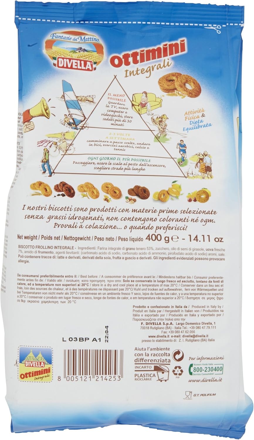 Divella Biscotti Ottimini Integrali - 400 gr