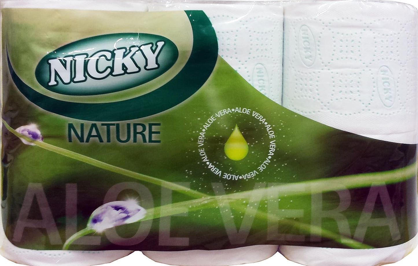 7 x NICKY Carta Igienica 3 Veli Nature Con Aloe Vera 6 Rotoli 6 PEZZI