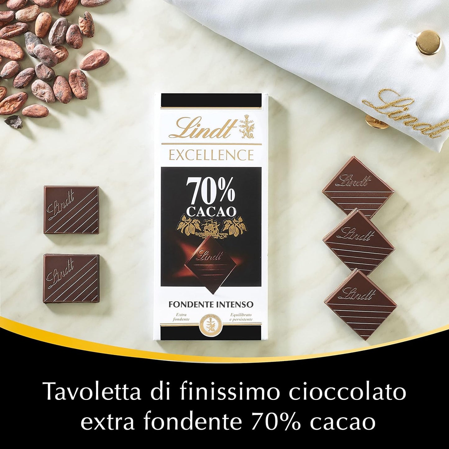 Lindt Excellence Tavoletta di Cioccolato Fondente 70% Cacao, 100g