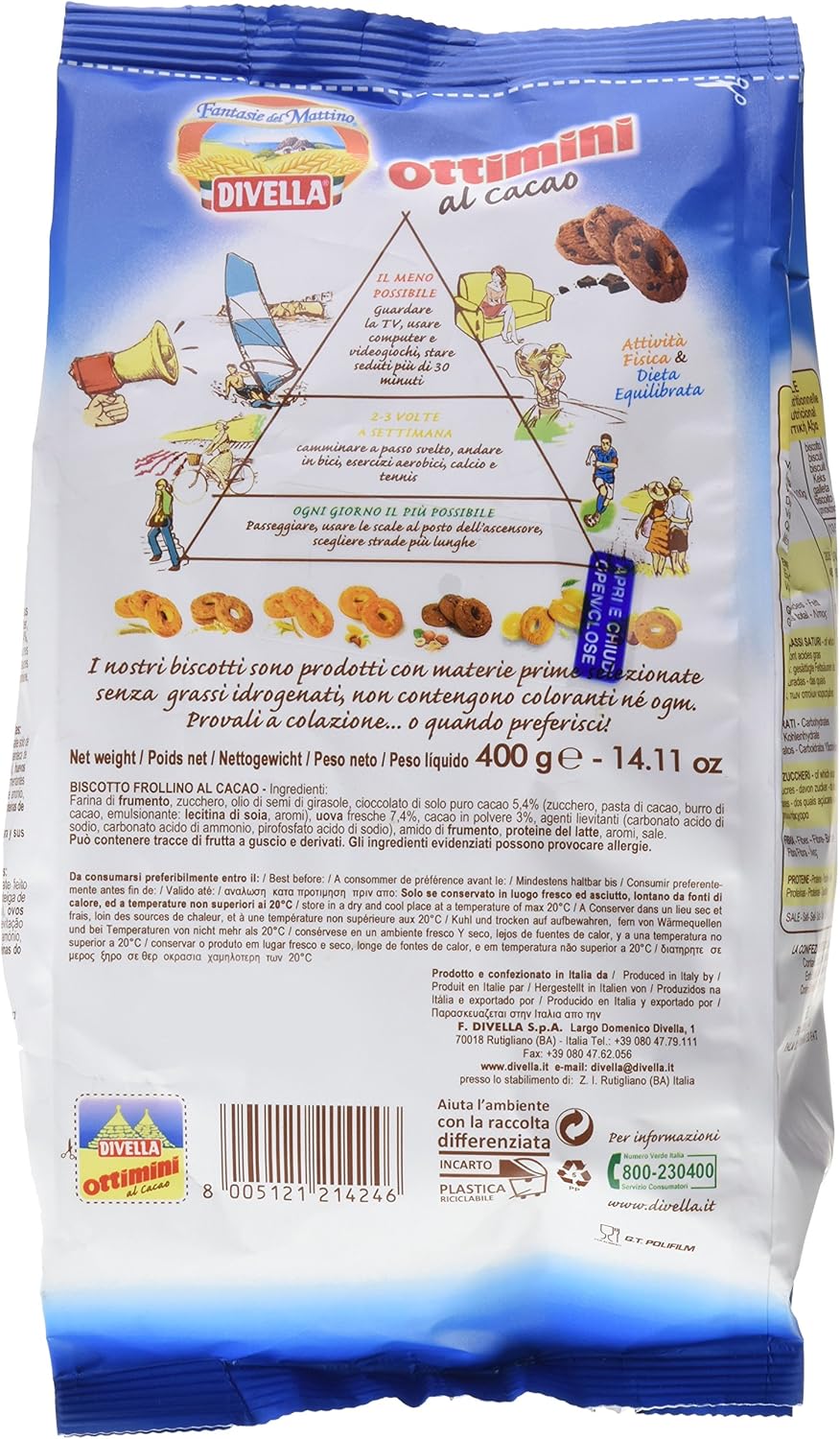 Divella Biscotti Ottimini Cacao - 400 gr