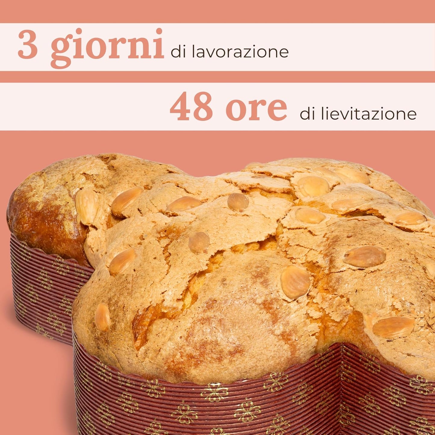 Colomba Artigianale alle Pesche Candite e Mandorle, 750 gr - Pasticceria Fraccaro 1932, Dolce Pasquale con Dolci Pesche Candite, Impasto con Lievito Madre, senza Scorze di Agrumi Canditi, Bauletto