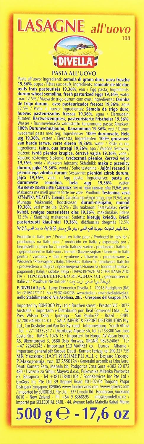 Divella Lasagne all'Uovo, 500g