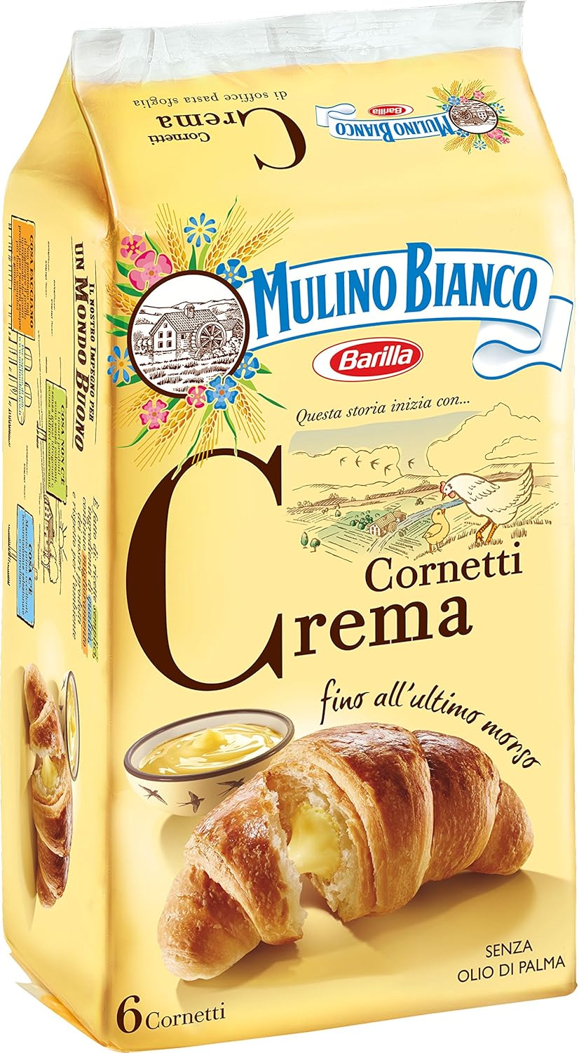 Mulino Bianco Cornetti con Crema Pasticcera - 6 brioches - 300 g