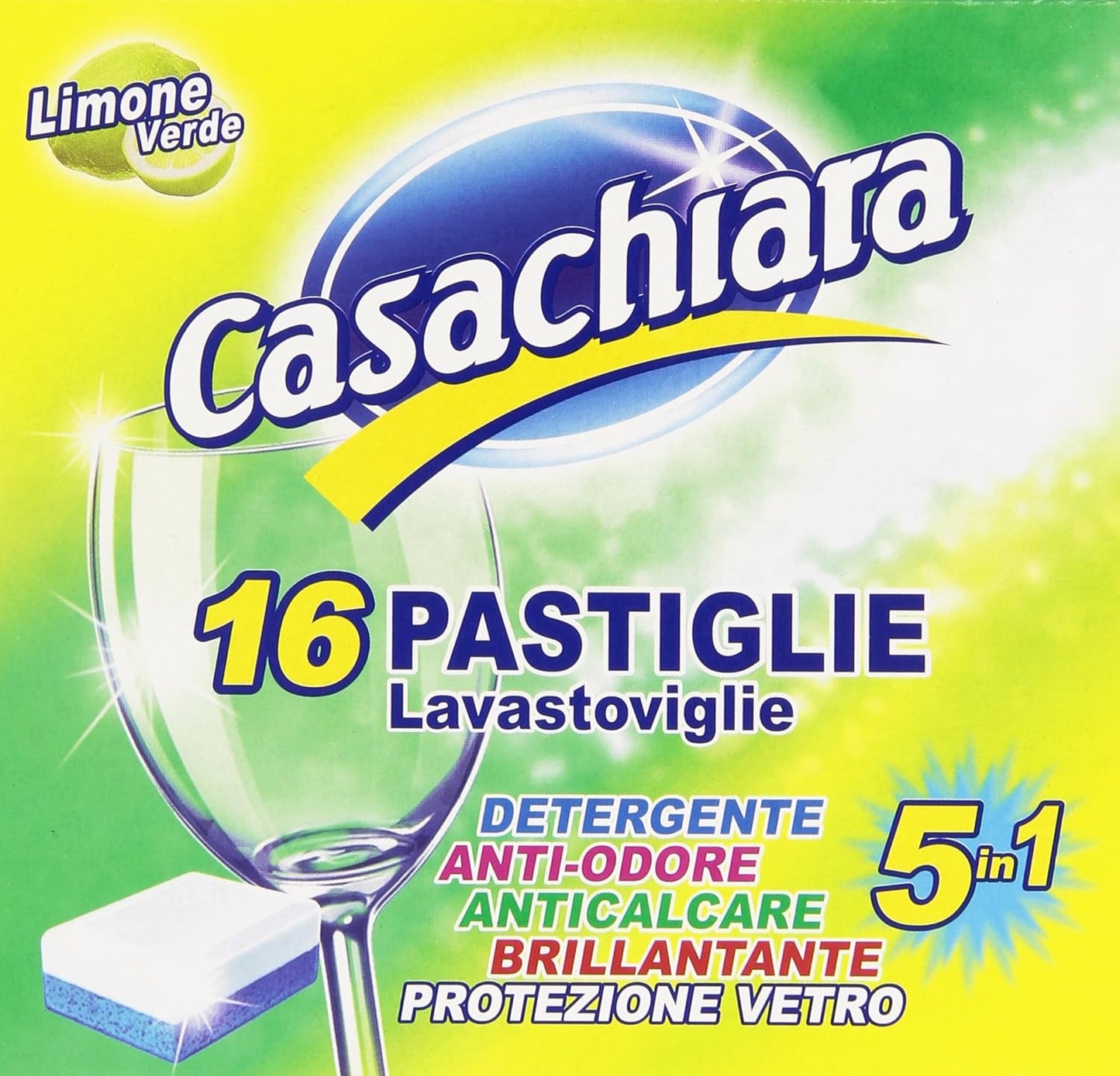 casachiarapastillas per lavastoviglie 5en 1, confezione da 16 – [Confezione da 4]