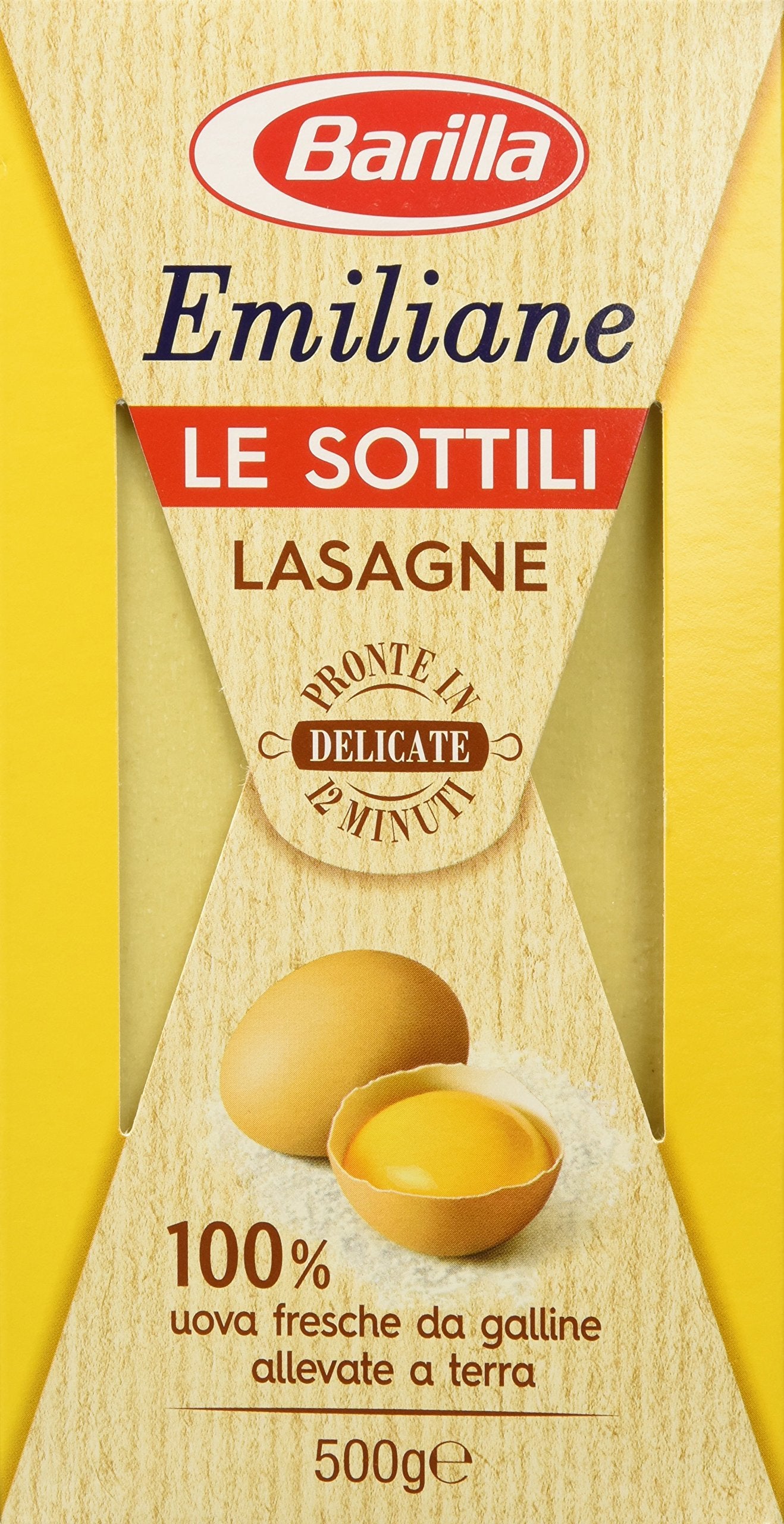 Barilla - Lasagne all'Uovo Le Sottili - 12 confezioni da 500 g [6kg]