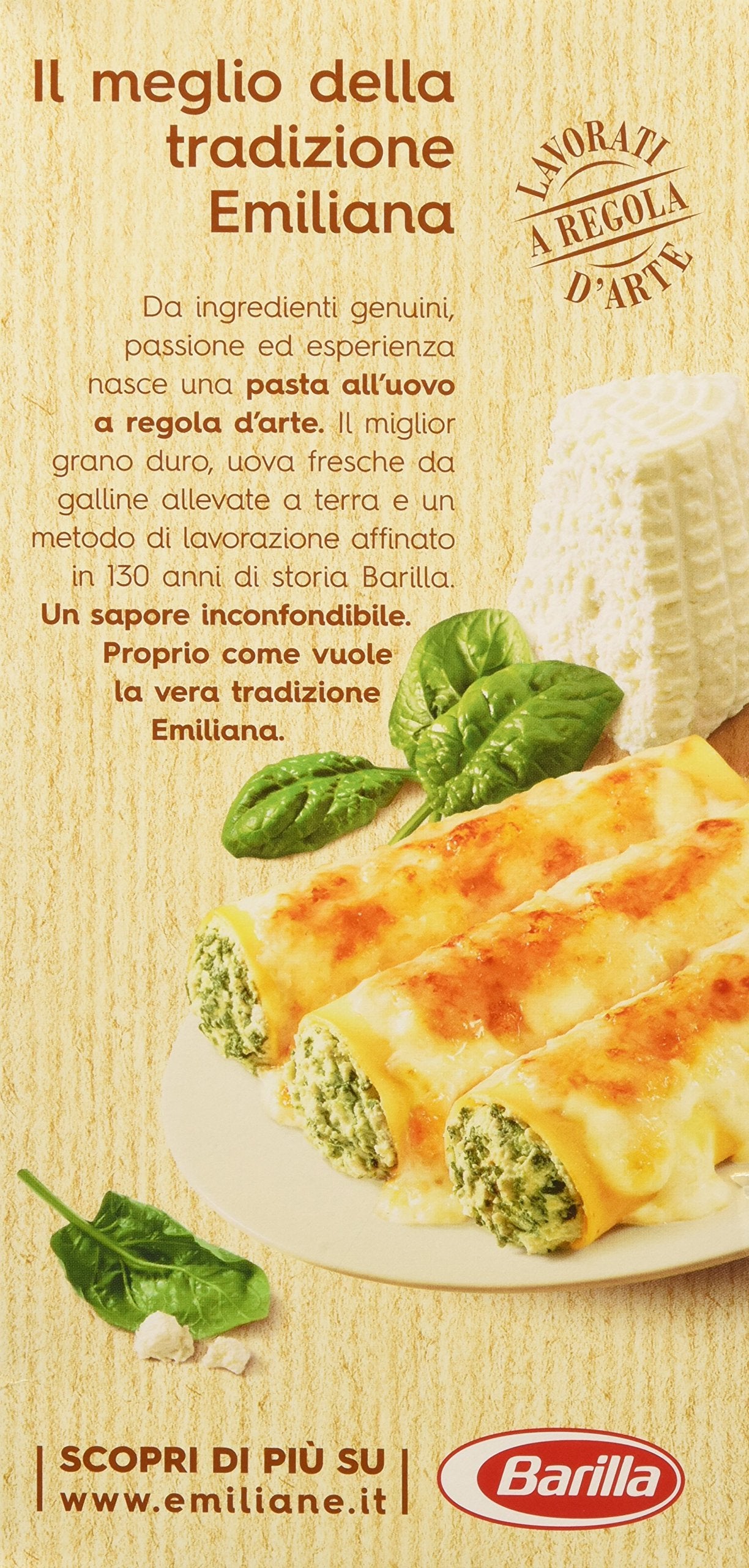 Barilla - Emiliane, Cannelloni all'Uovo - 12 confezioni da 250 g [3kg]