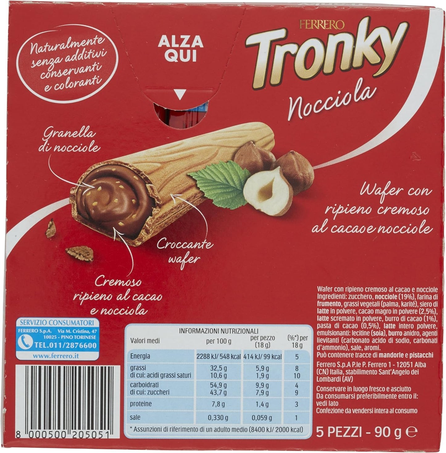 Ferrero Tronky Croccanti Wafer alla Nocciola - 90 gr [confezione da 20]