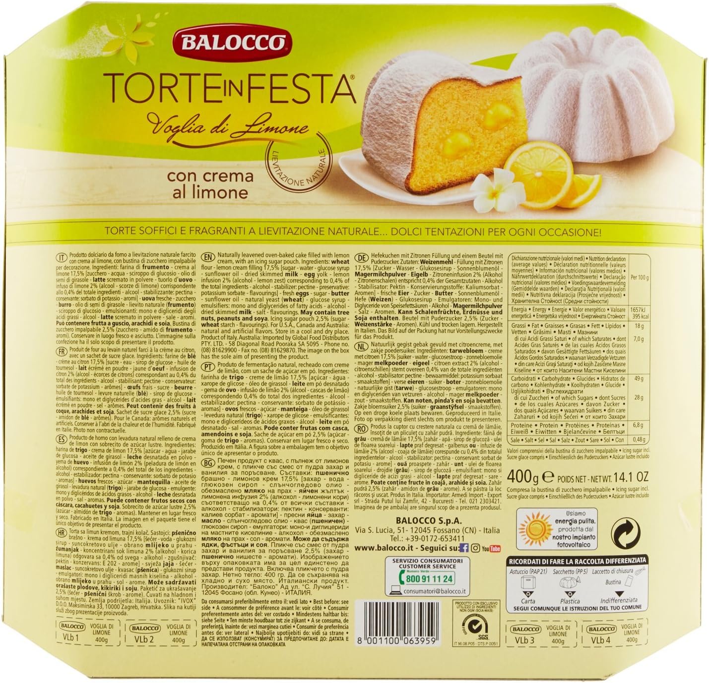 Balocco Torte in Festa Limone, 400g